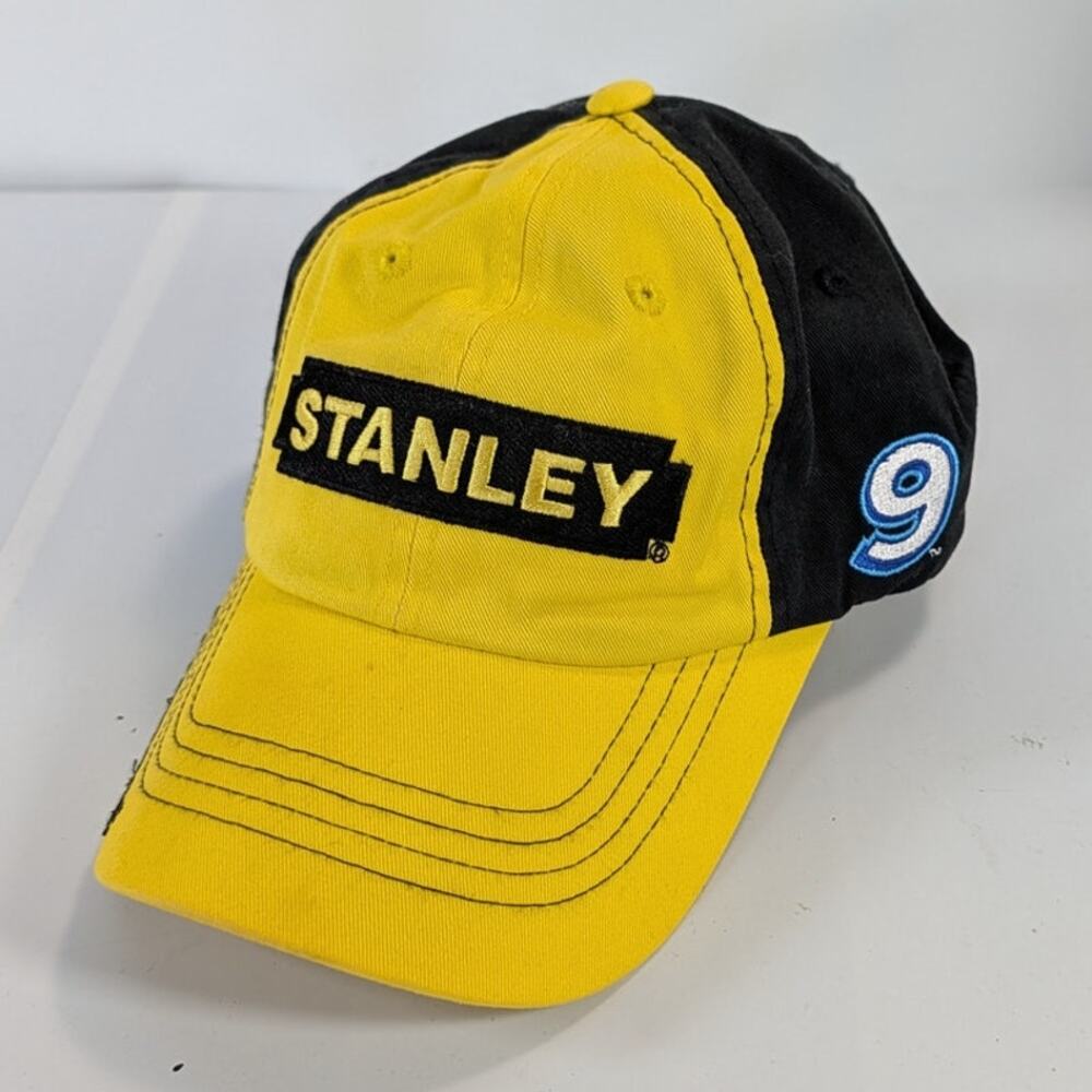 NASCAR Marcos Ambrose Stanley Racing #9 Strapback Cap Hat Black Yellow Petty